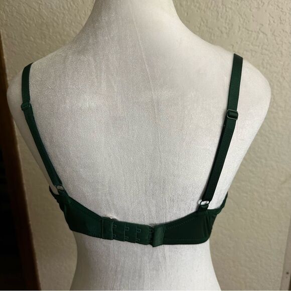 Gilligan & O'Malley Emerald Green Favorite Plunge Push Up Bra Size 36D - Picture 4 of 11